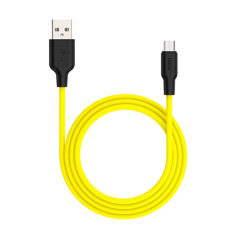 Дата кабель Hoco X21 Plus Silicone MicroUSB Cable (1m) – Black / Yellow. Фото 2 з 5