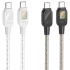 Дата кабель Hoco U124 Stone silicone power-off 60W Type-C to Type-C фото 1 з 1