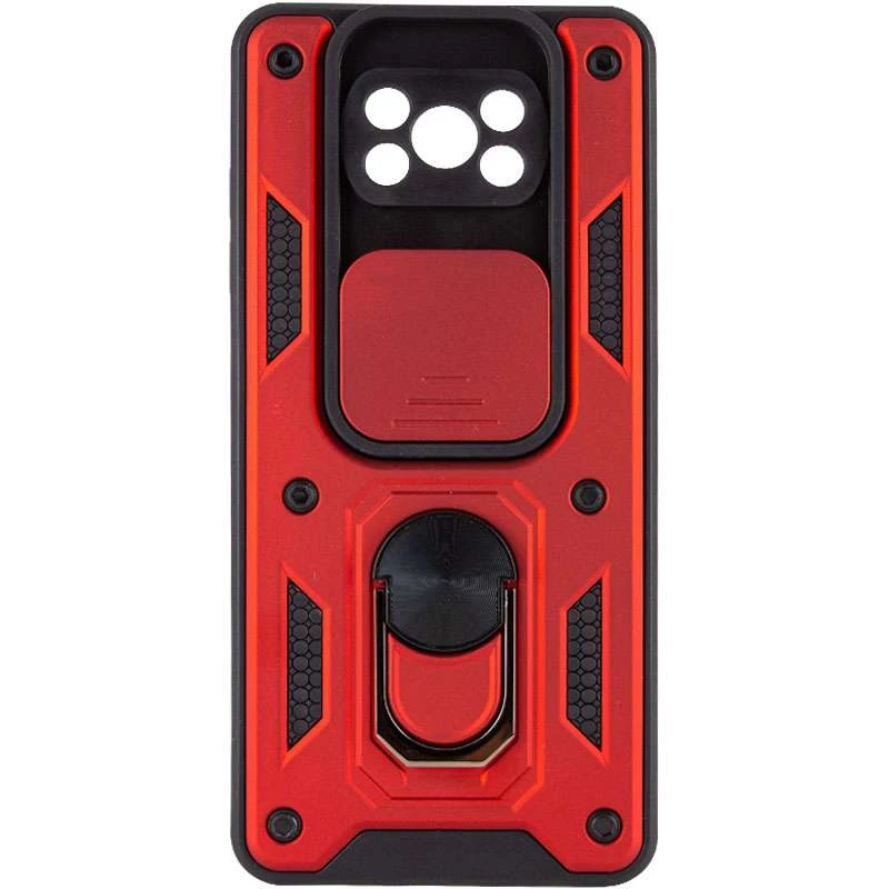 Ударопрочный чехол Serge Ring с защитой камеры для Xiaomi Poco X3 NFC / Poco X3 Pro – Красный. Фото 2 из 5