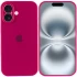 Чехол Silicone Case с защитой камеры для Apple iPhone 16 – Красный / Rose Red. Фото 3 из 8
