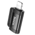 Перехідник Hoco UA31B OTG Lightning male to Type-C female – Black. Фото 1 з 5