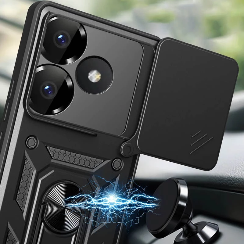 Протиударний чохол Serge Ring з захистом камери на Xiaomi Poco F6 – Чорний. Фото 3 з 4