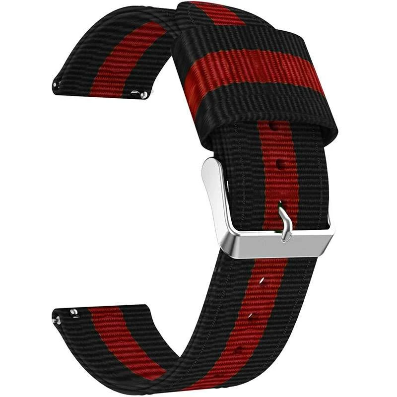 

Ремінець для Samsung Gear S3/S2 Sport Nylon Stripe 20mm (Чорно - червоний)