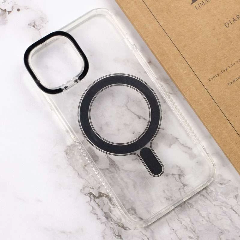 TPU чохол з кольоровою окантовкою камери з MagSafe на Apple iPhone 14 Plus (6.7") – Чорний. Фото 6 з 7