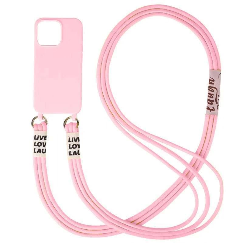 

Чехол Cord case c цветным ремешком для Apple iPhone 13 Pro Max (6.7") (Розовый / Light pink), Рожевий / light pink