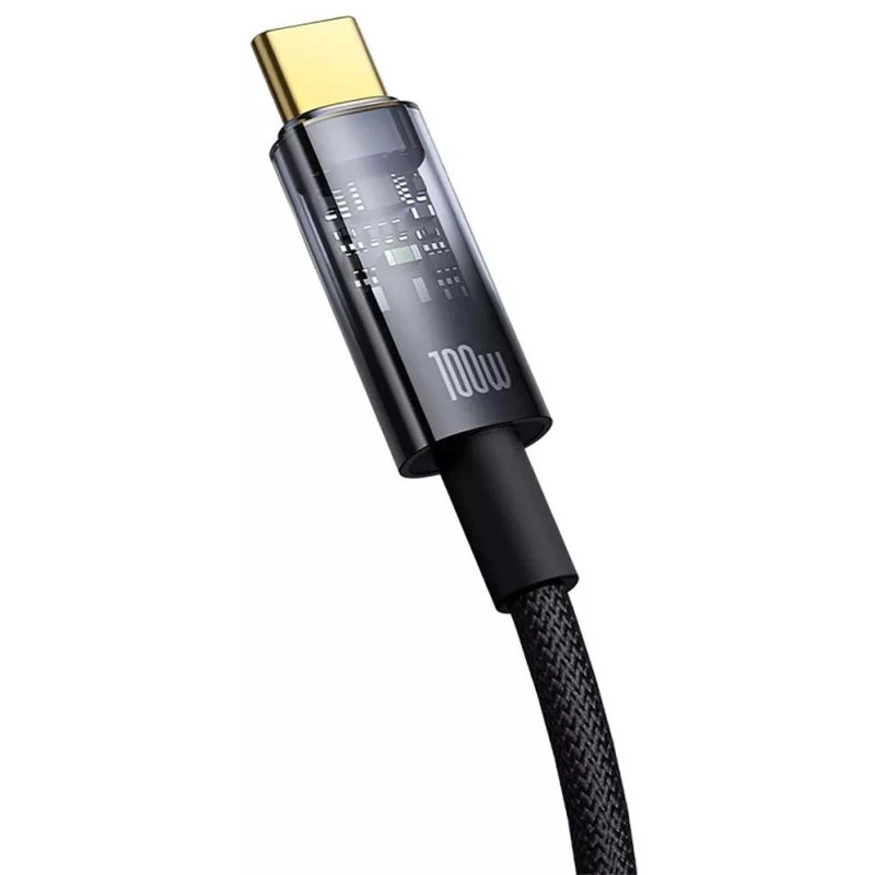 Дата кабель Baseus Explorer with Auto Shutdown Type-C to Type-C 100W (1m) (P103197031) – Cluster Black. Фото 3 з 7