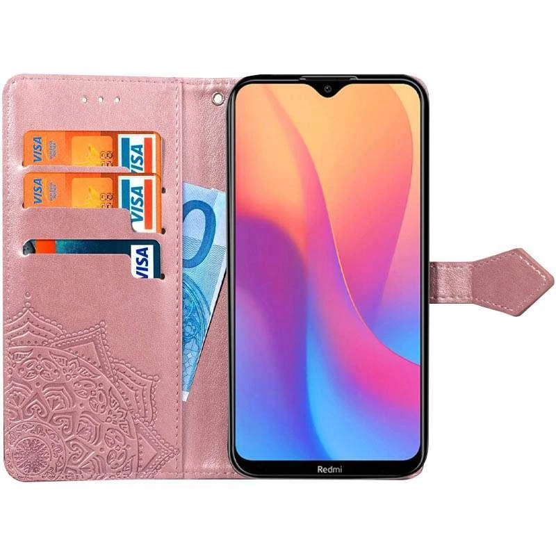 Шкіряний чохол-книжка Art Case з візитницею для Xiaomi Redmi 8a – Рожевий. Фото 3 з 5