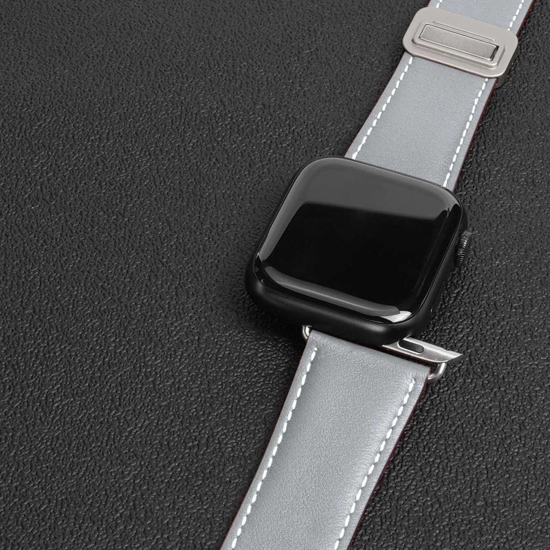 Ремінець Dux Ducis Genuine Leather для Apple Watch 42(ser.1-3)/44/45/46/49mm – Grey. Фото 3 з 4