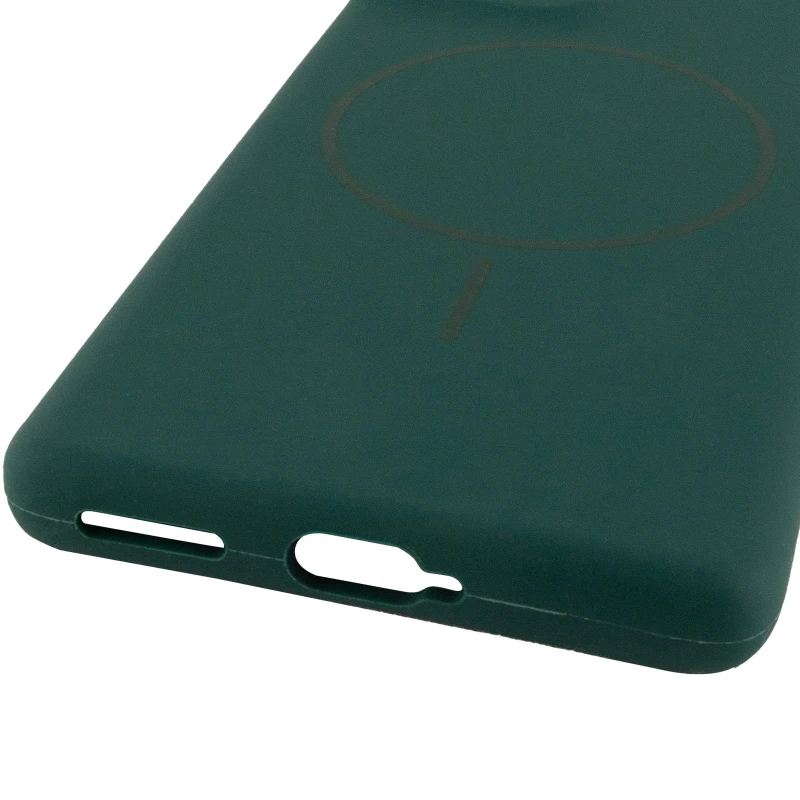 Чохол Silicone Cover Lakshmi Full Camera (AA) with Magnetic Fit для Motorola Edge 50 Fusion – Зелений / Dark green. Фото 9 з 9