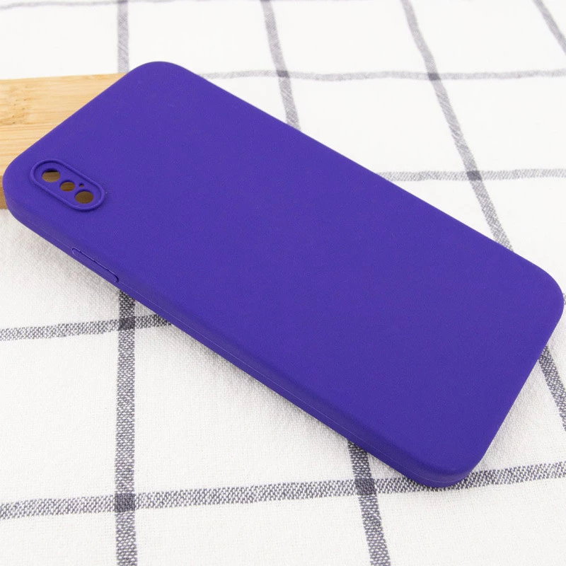 Чехол Silicone Case Square L с защитой камеры для Apple iPhone XS (5.8") – Фиолетовый / Ultra Violet. Фото 2 из 3