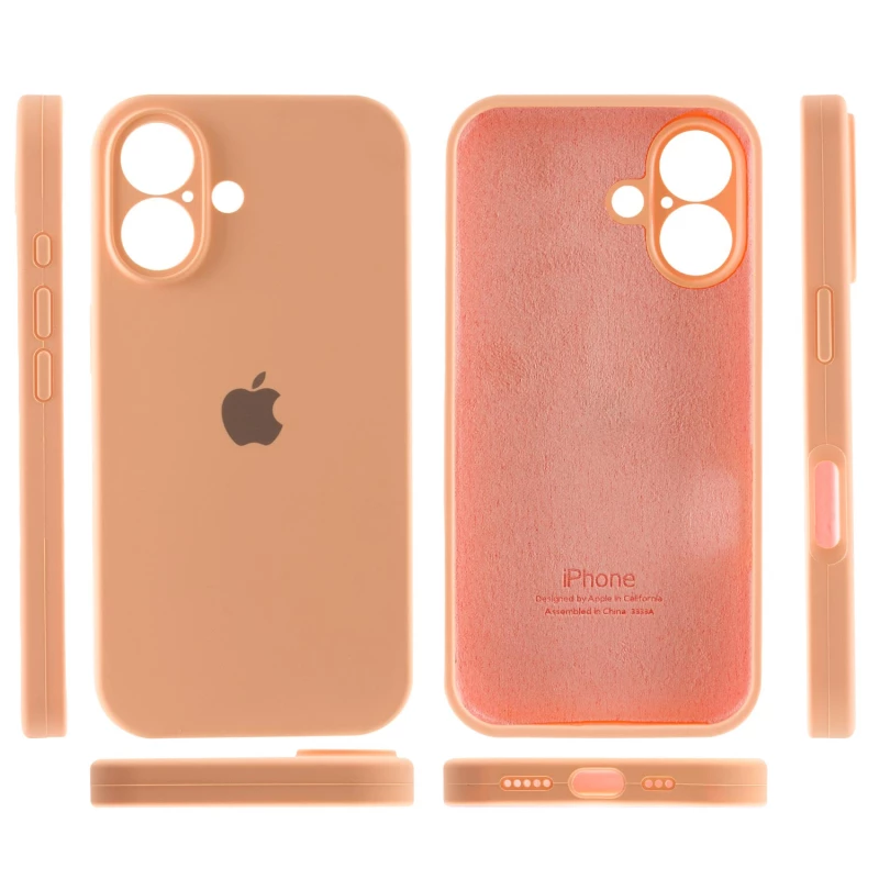 Чохол Silicone Case з захистом камери на Apple iPhone 16 Plus – Помаранчевий / Cantaloupe. Фото 3 з 7