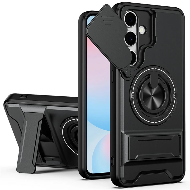 Ударопрочный чехол Camshield StandRing case для Samsung Galaxy S24 FE – Black. Фото 1 из 1