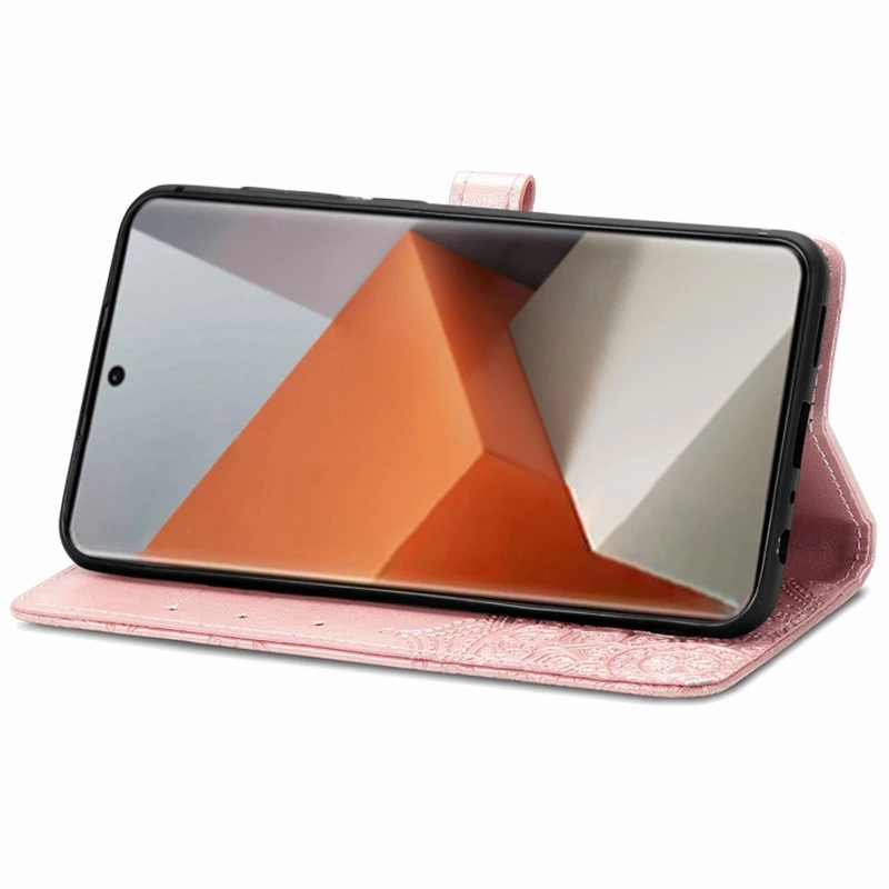 Шкіряний чохол-книжка Art Case з візитницею для Oppo Reno11 F – Рожевий. Фото 3 з 5