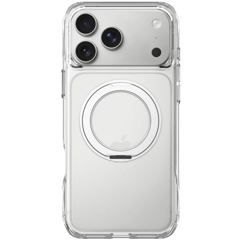 TPU+PC чехол Space Octagon MagSafe with aluminium ring для Apple iPhone 17 Pro (6.3") – silver. Фото 2 из 5