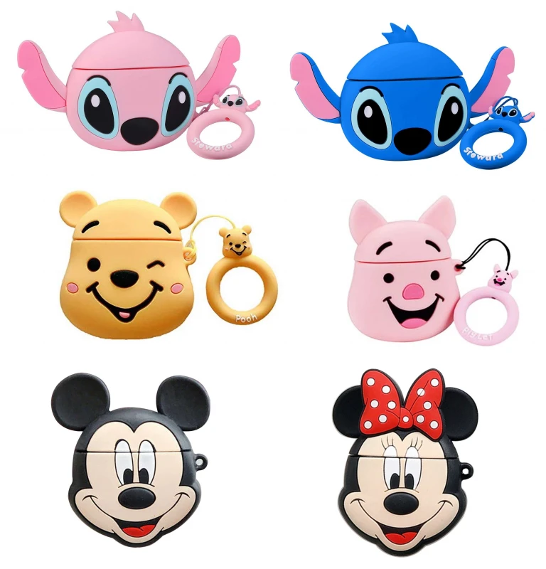 

Силіконовий футляр Disney series для навушників AirPods 1/2 + карабін