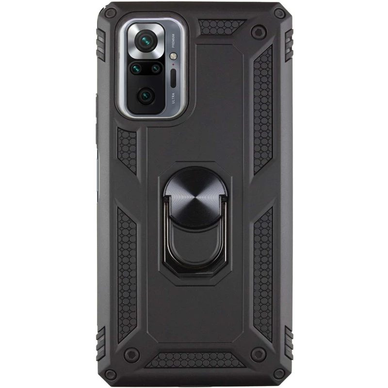 Протиударний чохол Serge Ring з кільцем на Xiaomi Redmi Note 10 Pro – Чорний. Фото 3 з 8