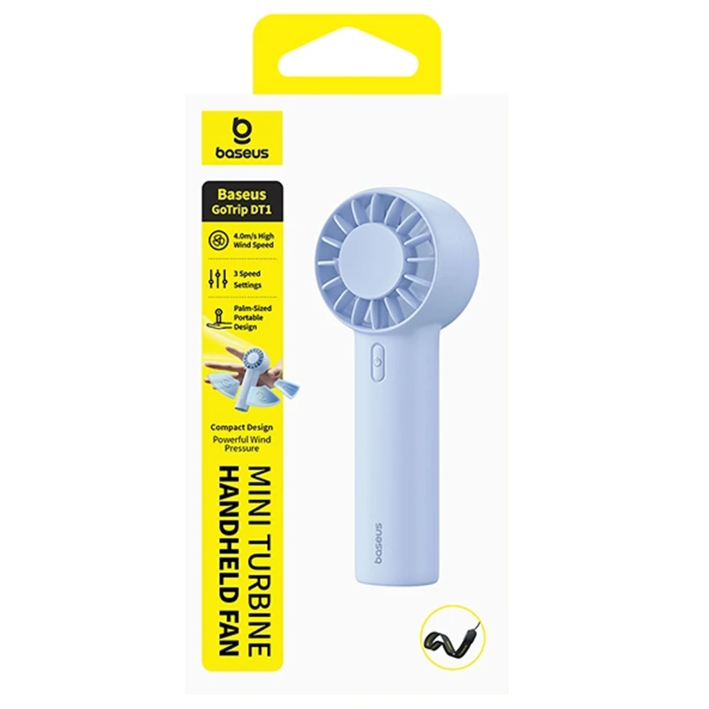 Портативний вентилятор Baseus GoTrip DT1 Mini Turbine 1200 mAh (C0119) – Galaxy Blue. Фото 3 з 3