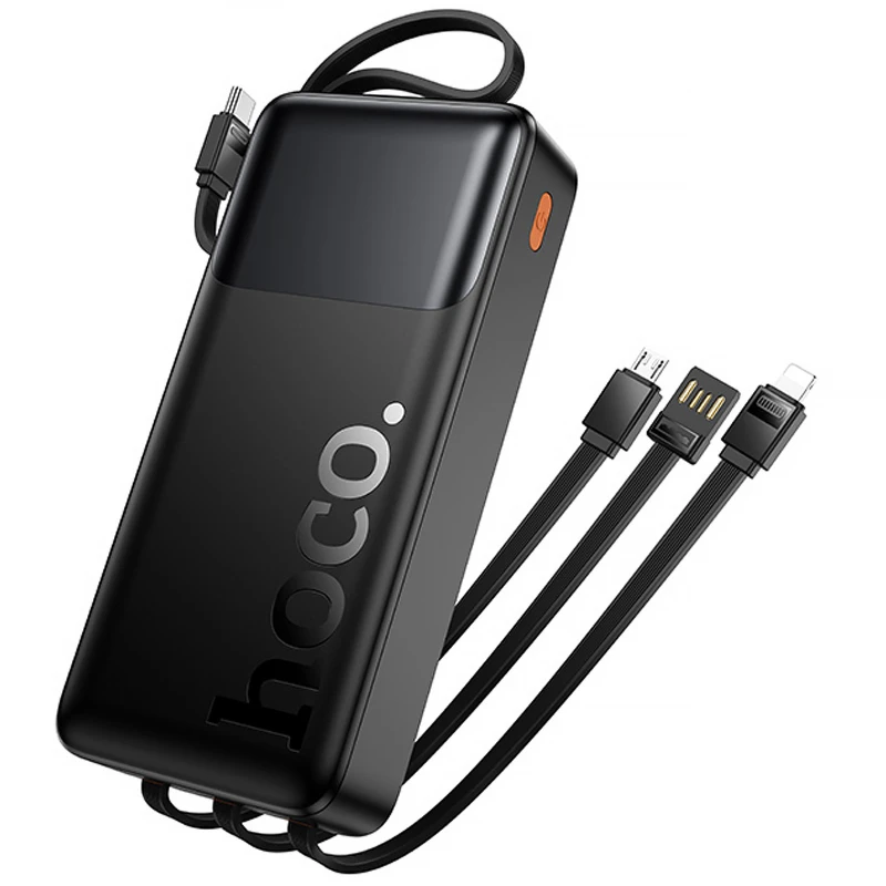 Портативное ЗУ Power Bank Hoco J156A Founder 22.5W+PD20W with 4 cables 20000 mAh – Black. Фото 5 из 6