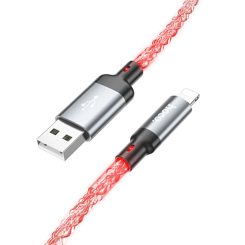 Дата кабель Hoco U112 Shine 2.4A USB to Lightning (1m) – Gray. Фото 2 з 8