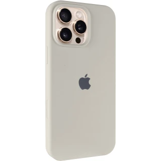 Чохол Silicone Case з закритим низом на Apple iPhone 16 Pro Max — Бежевий / Antigue White