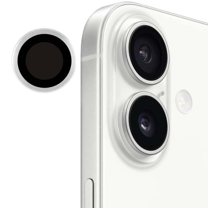 Металлическое защитное стекло на камеру для Apple iPhone 17 (6.3") – Серебряный / Silver. Фото 10 из 12