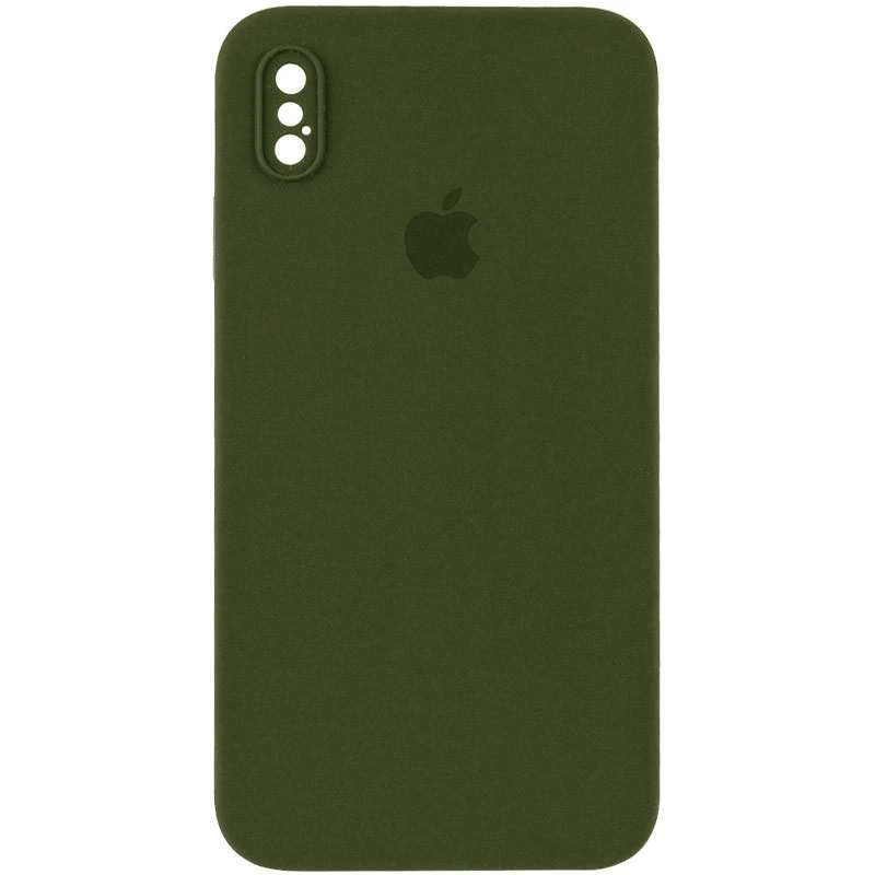 

Чехол Silicone Case Square с защитой камеры для Apple iPhone XS (5.8") (Зеленый / Dark Olive), Зелений / dark olive