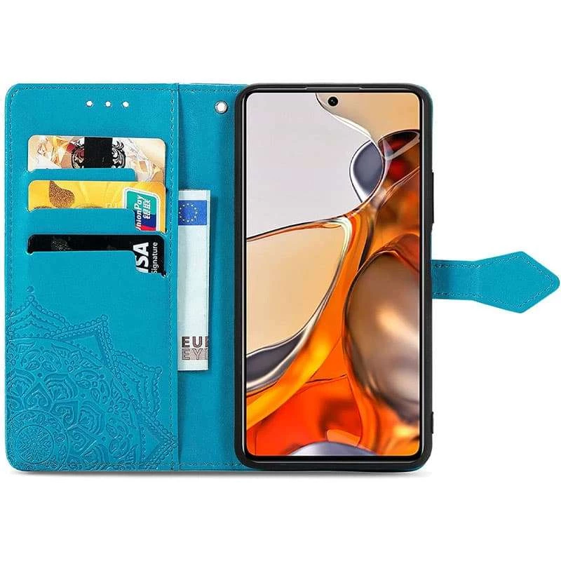Кожаный чехол-книжка Art Case с визитницей для ZTE Blade A51 – Синий. Фото 2 из 5