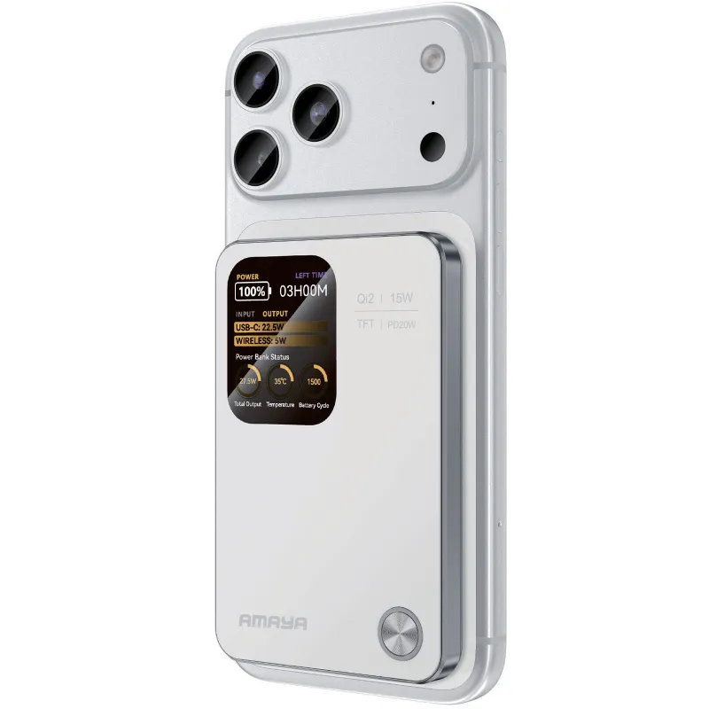 Портативний ЗП Power Bank Amaya W053C PD20W з БЗП 5000 mAh – White. Фото 1 з 2