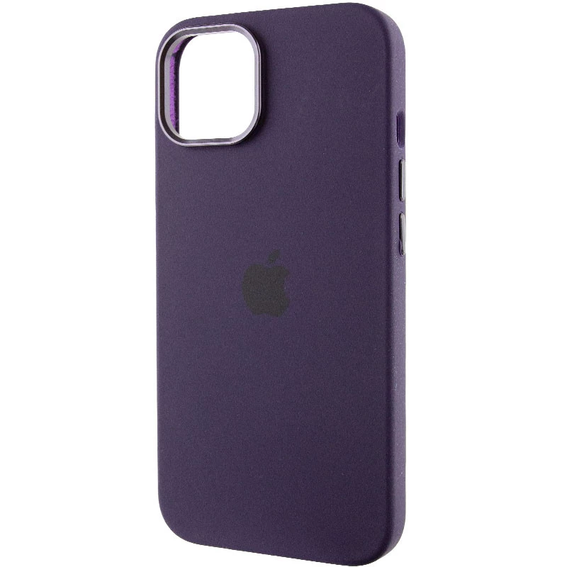 Чехол Silicone Case с металлическими кнопками для Apple iPhone 14 (6.1") – Фиолетовый / Elderberry. Фото 4 из 9