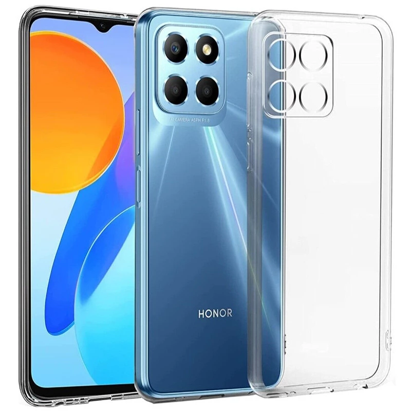 Ультратонкий силіконовий чохол 1,5 мм на Huawei Honor X6a – Безбарвний (прозорий). Фото 1 з 6