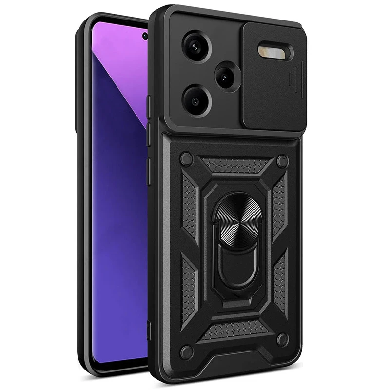 Ударопрочный чехол Ummi Camshield Serge Ring (in box) для Xiaomi Redmi Note 13 Pro+ – Черный / Black. Фото 1 из 2