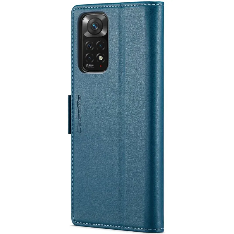 Шкіряний чохол-книжка CaseMe Nappa leather для Xiaomi Redmi Note 11 (Global) / Note 11S – Blue. Фото 2 з 10