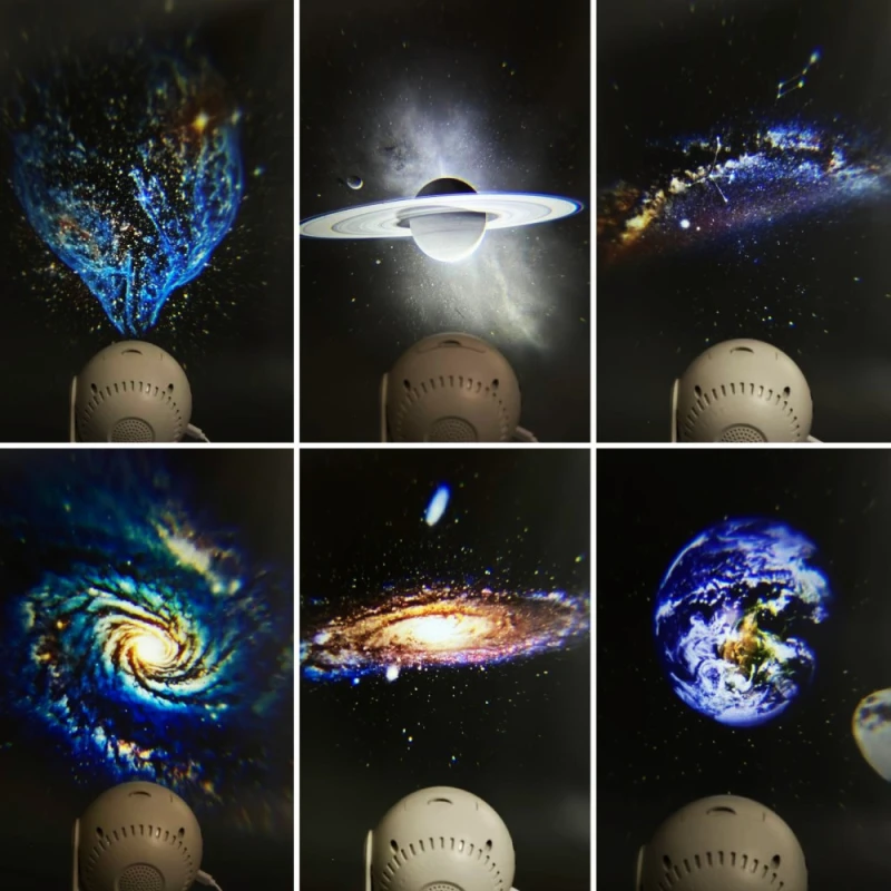 Проектор-нічник Galaxy Projector with 12 cards and Remote Control – White. Фото 5 з 6