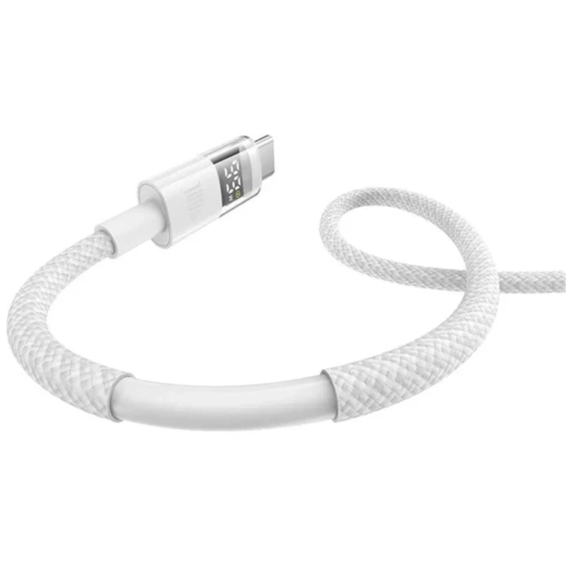 Дата кабель Baseus Display 2 USB to Type-C 100W (1m) (P10382701) – Moon White. Фото 3 з 4