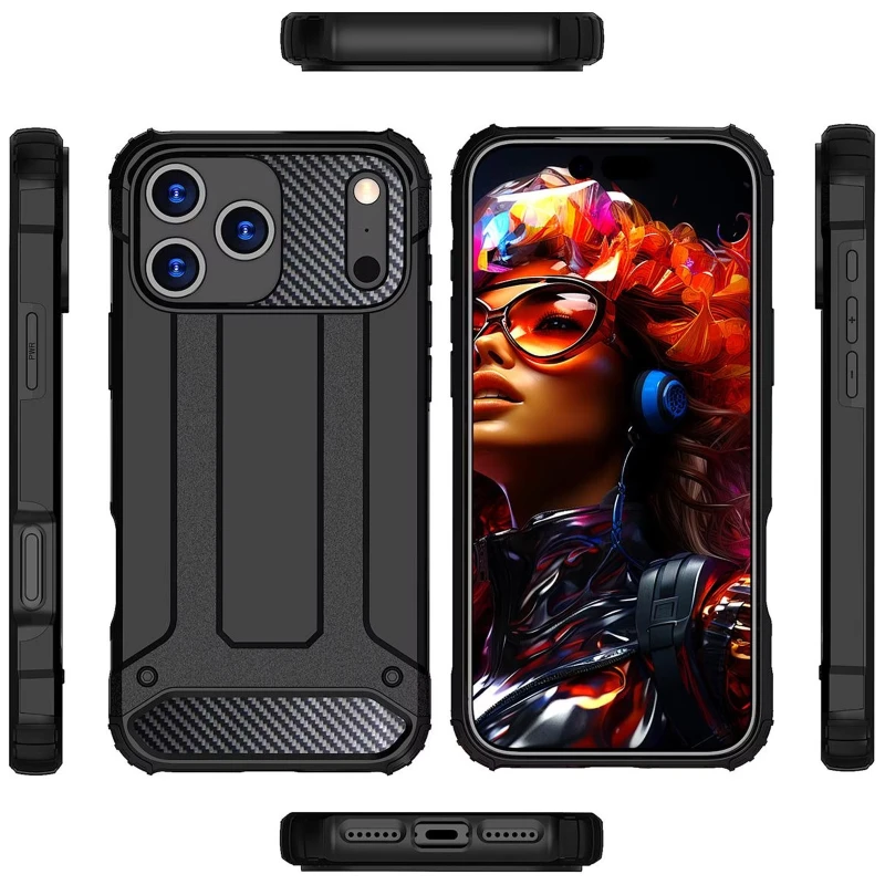 Протиударний чохол з посиленими кутами Immortal на Apple iPhone 17 Pro (6.3") – Чорний. Фото 4 з 6