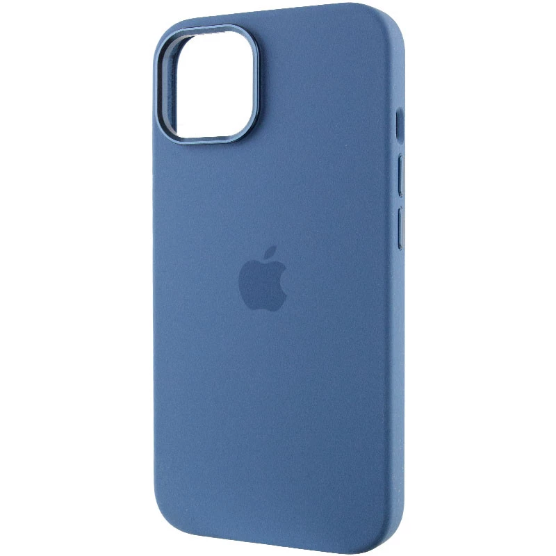 Чехол Silicone Case с металлическими кнопками для Apple iPhone 14 (6.1") – Синий / Blue Jay. Фото 4 из 9