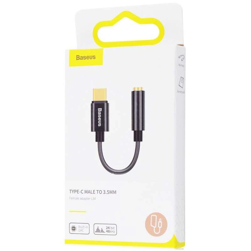 Перехідник Baseus L54 Type-C to 3.5mm (CATL54) – Чорний. Фото 5 з 5
