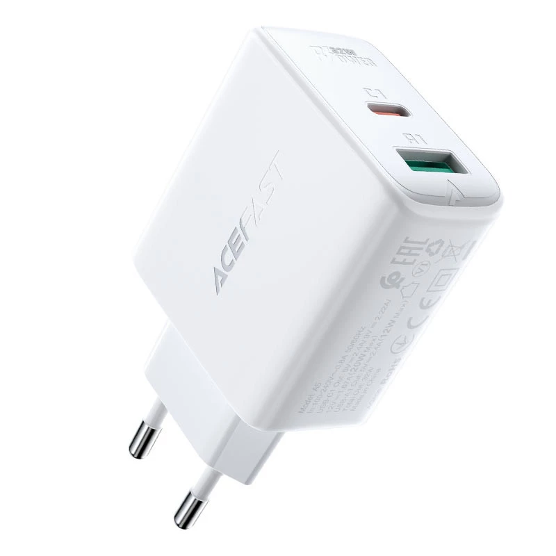 

МЗП Acefast A5 PD32W GaN (USB-C+USB-A) (White)