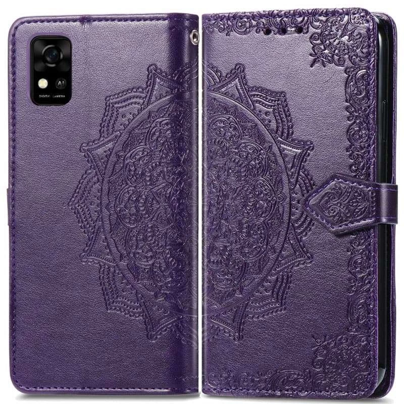 Шкіряний чохол-книжка Art Case з візитницею для ZTE Blade A31 – Фіолетовий. Фото 2 з 4