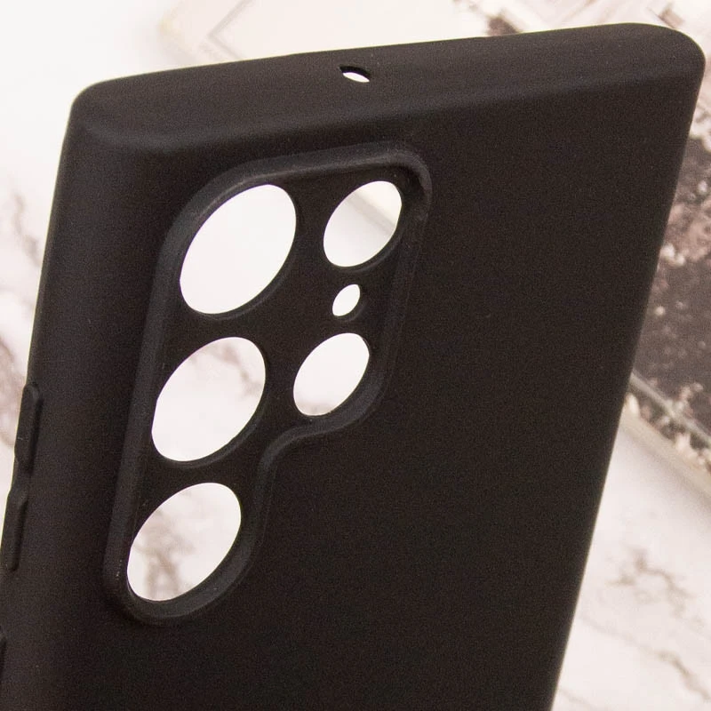 Кольоровий силіконовий чохол GETMAN із закритою камерою для Samsung Galaxy S24 Ultra – Чорний / Black. Фото 6 з 7
