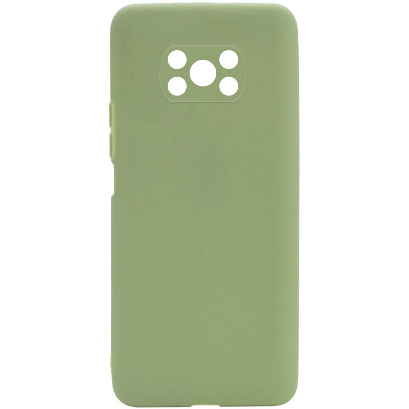 

Цветной силиконовый чехол с защитой камеры для Xiaomi Poco X3 NFC / Poco X3 Pro (Фисташковый), Фісташковий