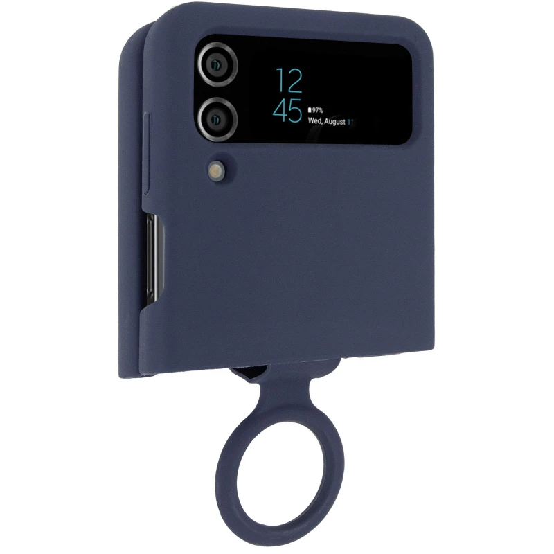 Чохол Foldables Silicone Cover Lakshmi (AAA) для Samsung Galaxy Z Flip4 – Темно-синій / Midnight blue. Фото 2 з 6