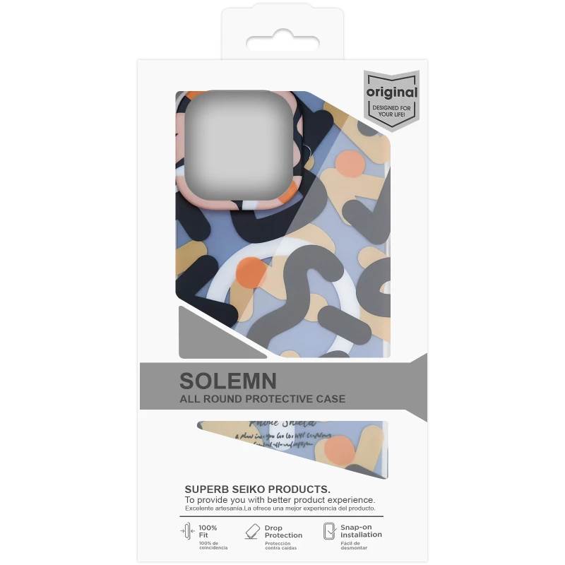 TPU чехол Pastel Chaos with MagSafe для Apple iPhone 17 Air (6.5") – Black. Фото 2 из 2