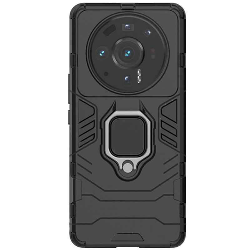 

Противоударный чехол Transformer с кольцом для Xiaomi 12S Ultra (Черный / Soul Black), Чорний / soul black