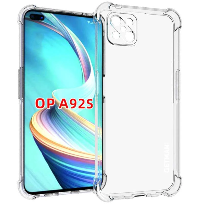 

Ультратонкий силіконовий чохол GETMAN з критими бортами на Oppo A92s