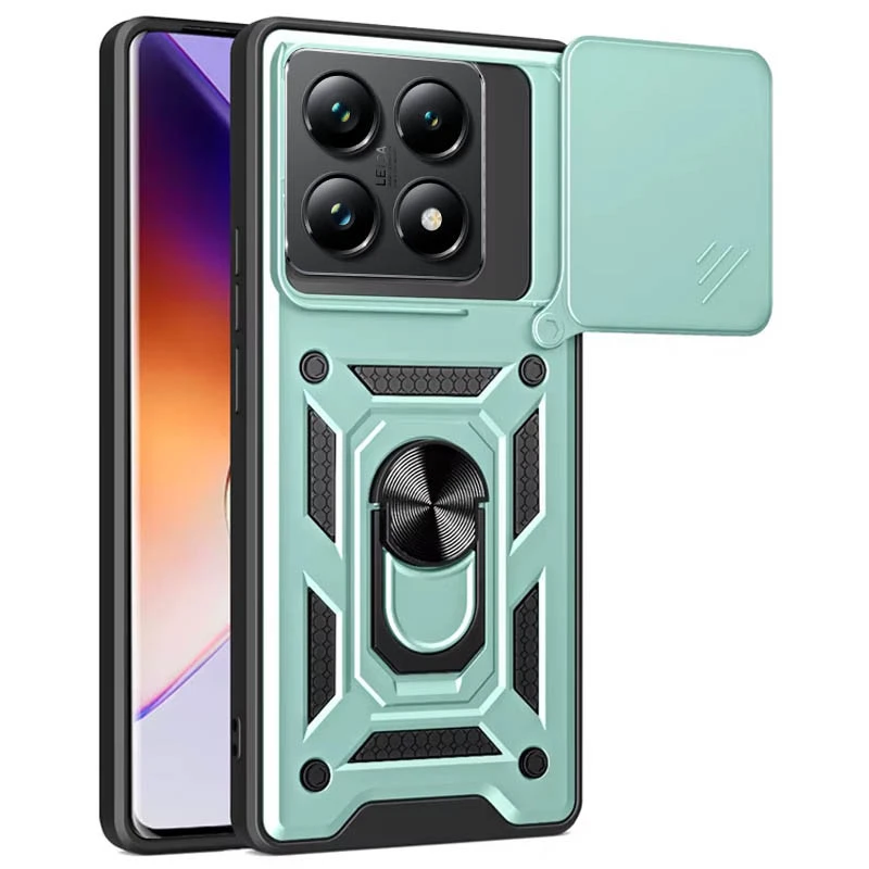 Удароміцний чохол Ummi Camshield Serge Ring (in box) для Xiaomi 14T – Зелений. Фото 1 з 1