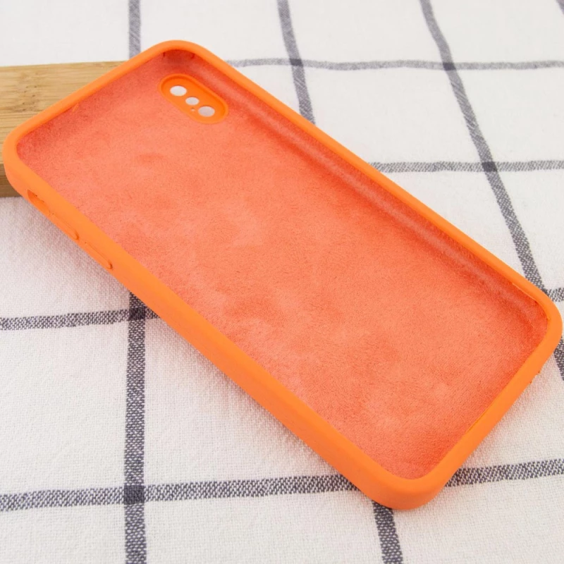 Чехол Silicone Case Square L с защитой камеры для Apple iPhone XS (5.8") – Оранжевый / Papaya. Фото 3 из 3