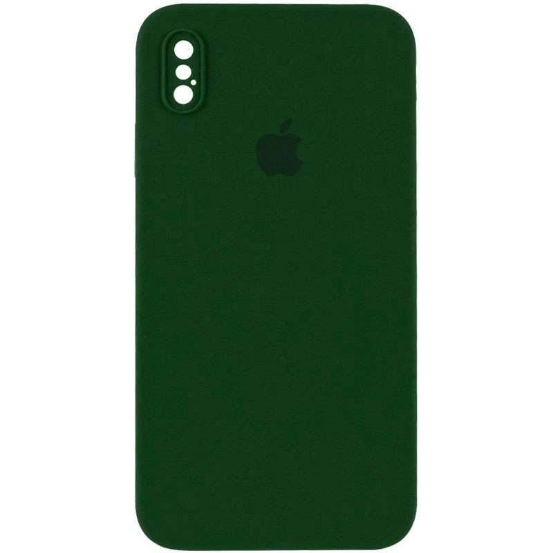 

Чехол Silicone Case Square с защитой камеры для Apple iPhone XS Max (6.5") (Зеленый / Army green), Зелений / army green