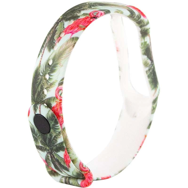 Силіконовий ремінець з малюнком для Xiaomi Mi Band 6 – Пальми / Білий. Фото 3 з 3