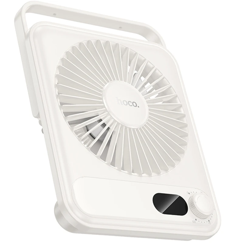Портативный вентилятор Hoco HX607 handheld folding fan 2000 mAh – White. Фото 2 из 3